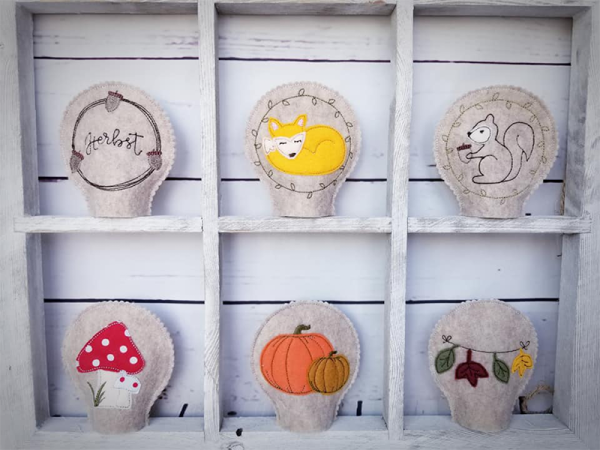 herbstliche Teelichtcover - ITH-Stickdatei